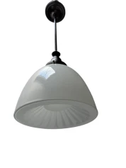 Art Nouveau Pendant Lamp with Ultra Rare Milk Glass Shade, 1900s